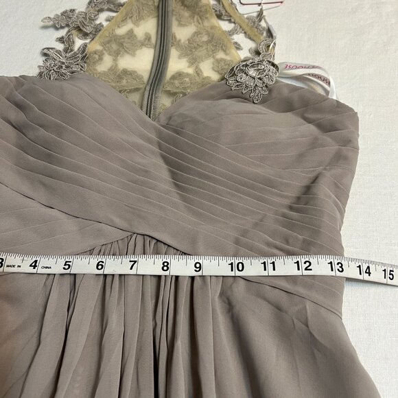 NWT JJs House Women's Evening Dress Beige Lace Size Small Cocktail Dress - Picture 8 of 9